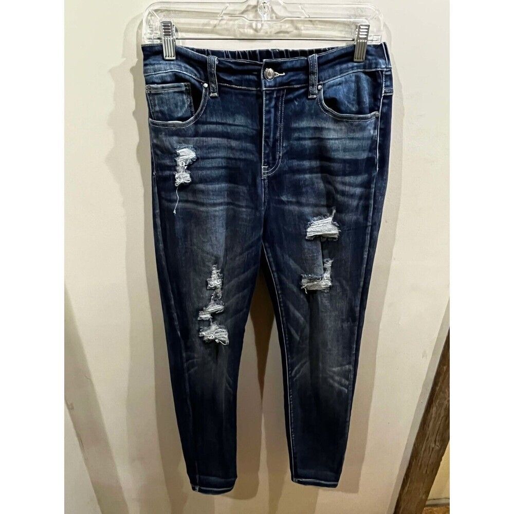 Grace And Lace Jeans Womens Large Straight Blue High Rise Festival Denim